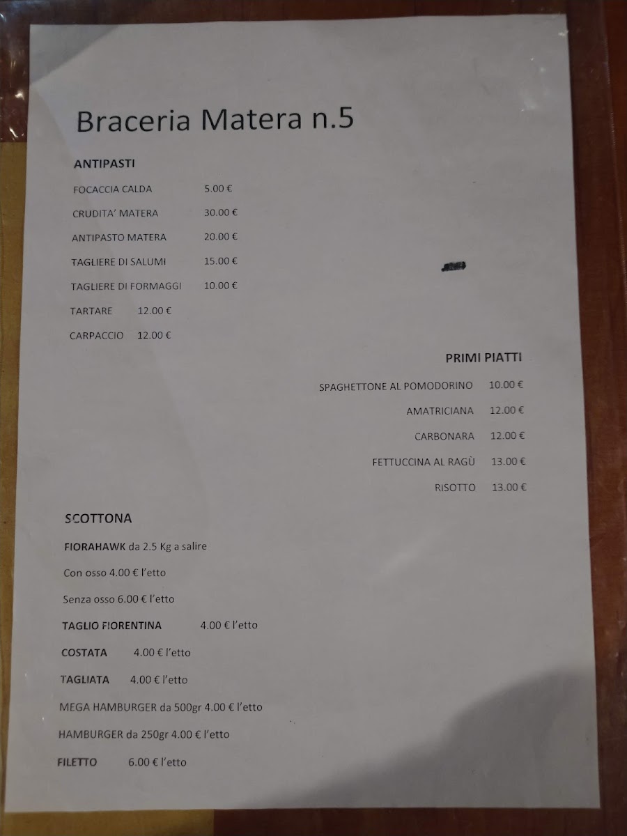 Menu Braceria Matera N5-5