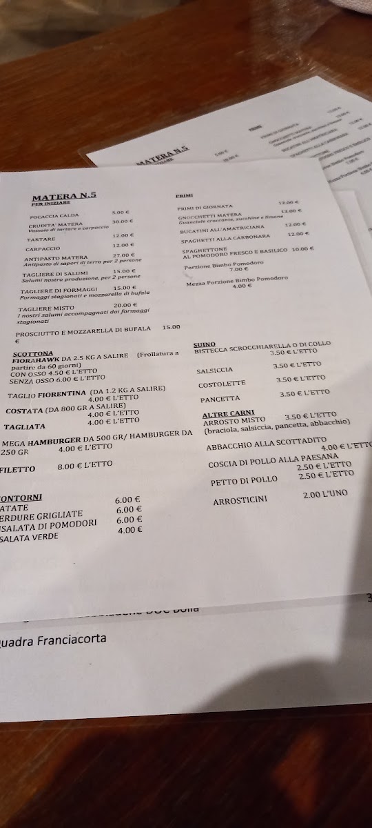 Menu Braceria Matera N5-8